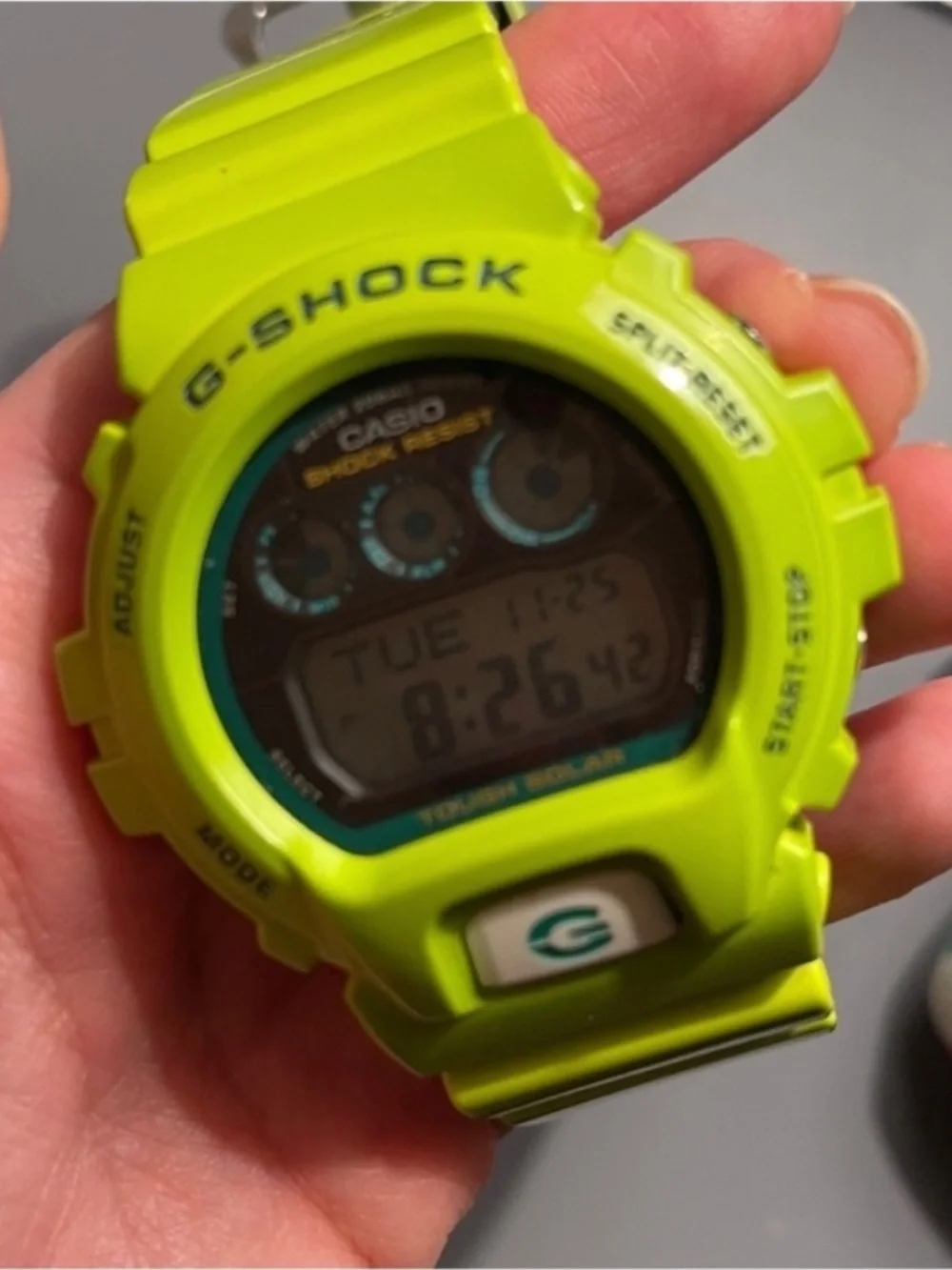 RARE Casio G-Shock G-6900GR Go Neón Green SOLAR Kermit Men's Watch No Box